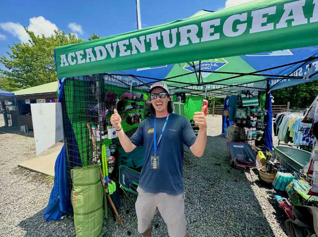 ace adventure gear booth at mountain music festival in the new river gorge