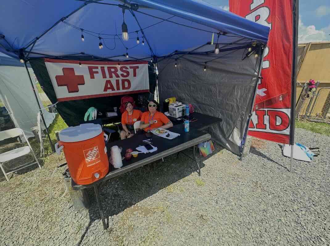 first aid team at mountain music festival in the new river gorge